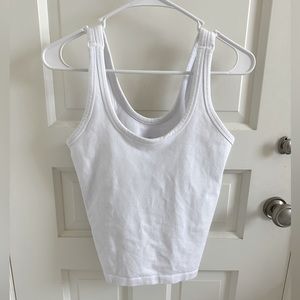 Seamless Chosen Tank in White by ALO Yoga.